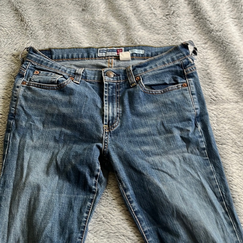cute stretchy flare jeans low rise